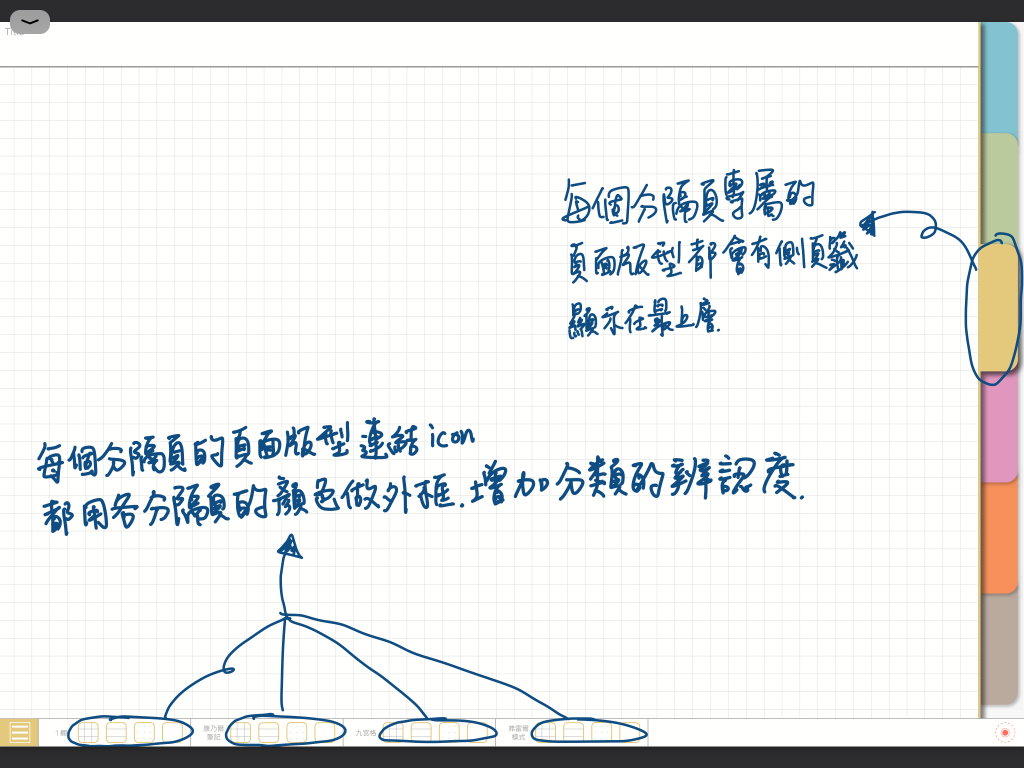 digital notebook - 香蕉黃分隔頁的頁面版型- 連結icon - 手寫說明 | me.Learning