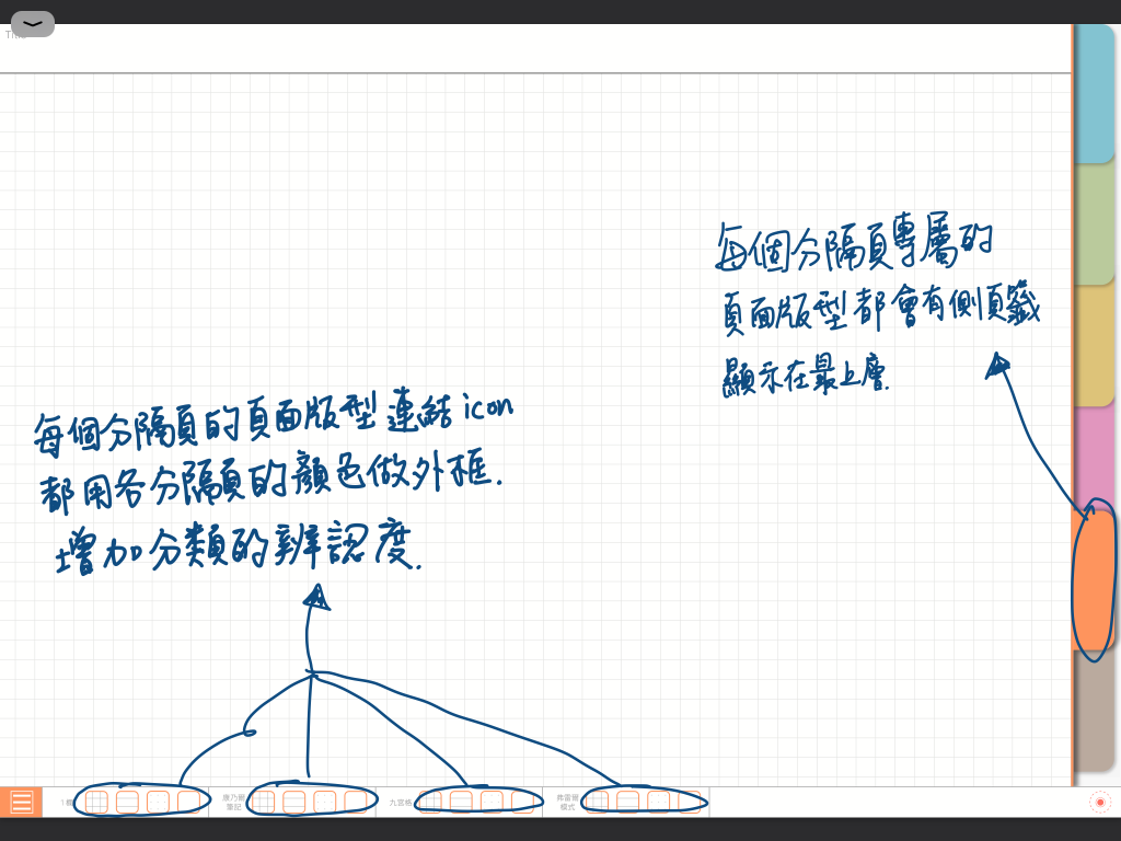 digital notebook - 淡鮭色分隔頁的頁面版型- 連結icon - 手寫說明 | me.Learning