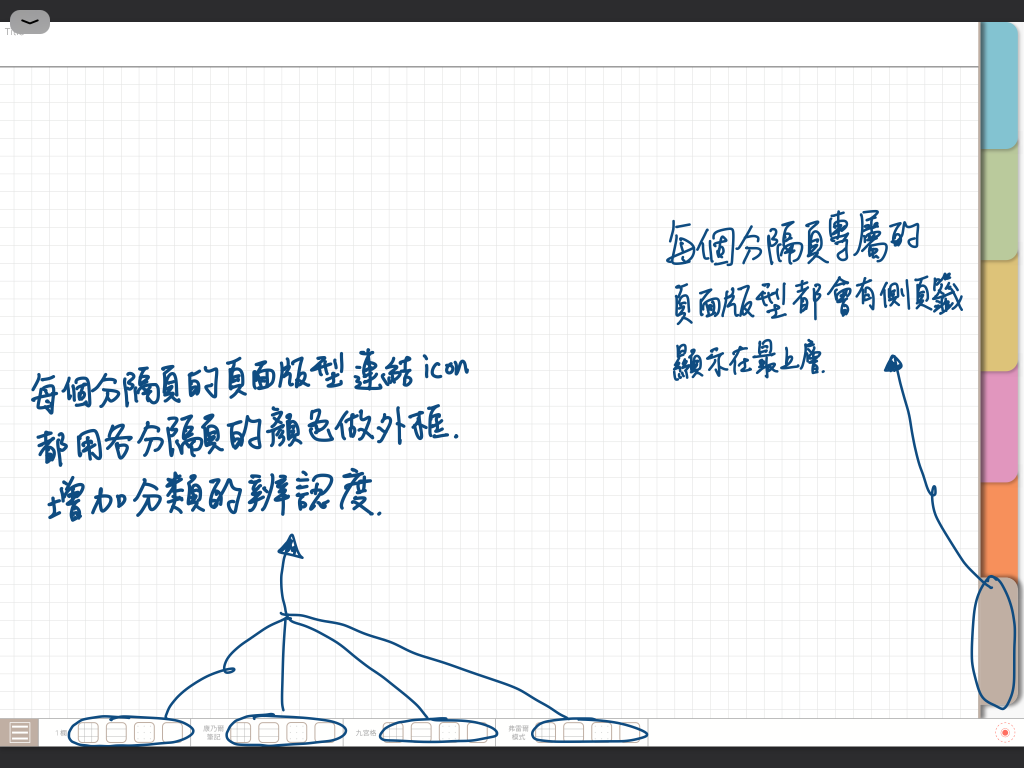 digital notebook - 卡其色分隔頁的頁面版型- 連結icon - 手寫說明 | me.Learning