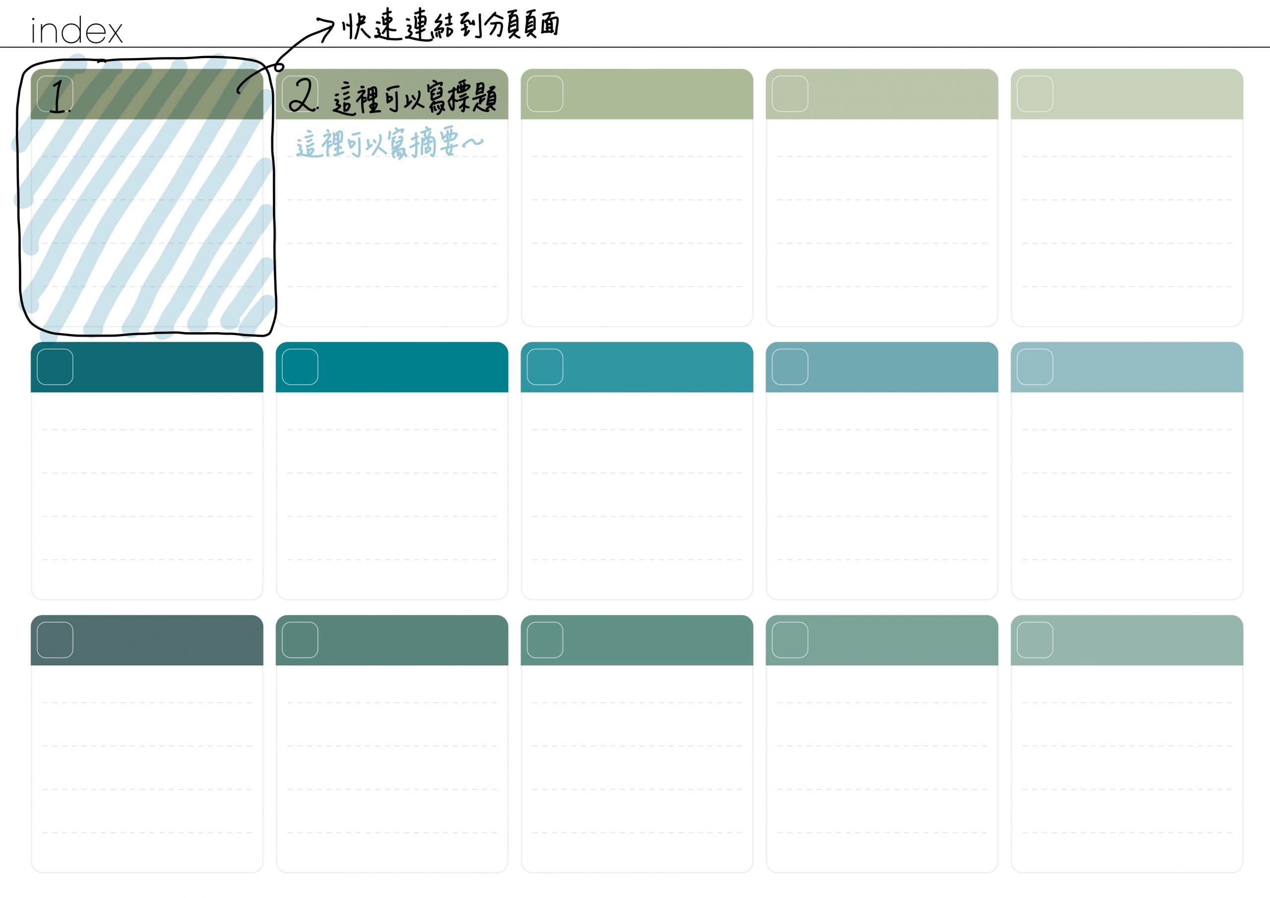 Notebook-Landscape-Solid Color Cover-15 Tabs-Fairies In Mystic Foggy Forest-White Mode 索引手寫說明 | me.Learning